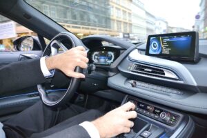Interior console of BMW