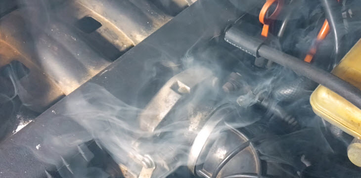 Smoke from Porsche Engine